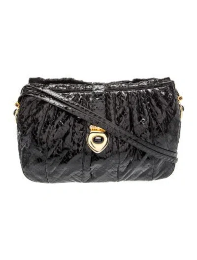 Pre-owned Judith Leiber Snakeskin Crossbody Bag Vintage In Black