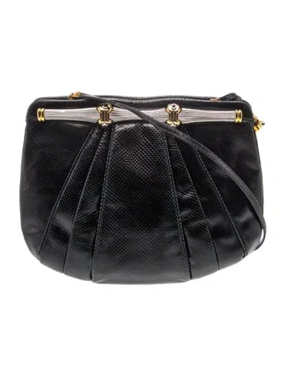 Pre-owned Judith Leiber Snakeskin Evening Bag In Black