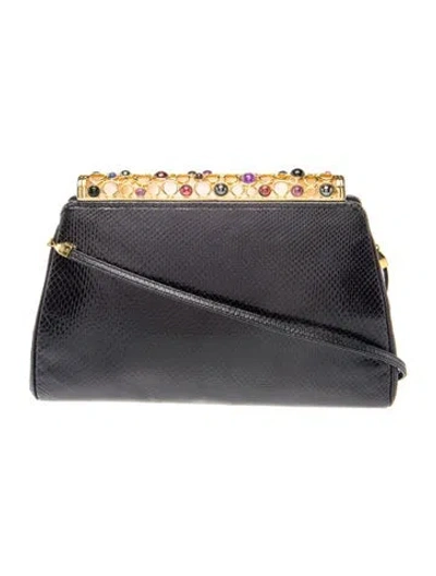 Pre-owned Judith Leiber Snakeskin Evening Bag In Blue
