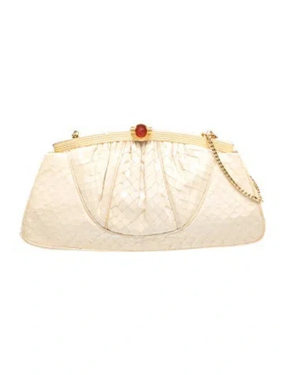 Pre-owned Judith Leiber Snakeskin Evening Bag In Neutral