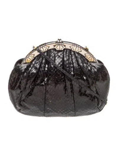 Pre-owned Judith Leiber Snakeskin Evening Bag Vintage In Black