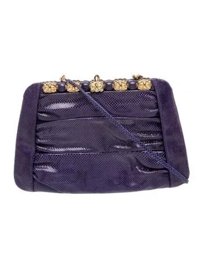Pre-owned Judith Leiber Snakeskin Evening Bag Vintage In Purple