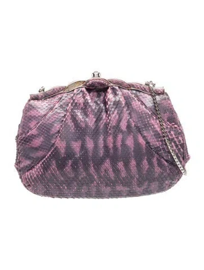 Pre-owned Judith Leiber Snakeskin Evening Bag Vintage In Purple