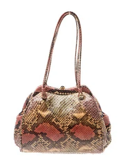 Pre-owned Judith Leiber Snakeskin Shoulder Bag In Neutral