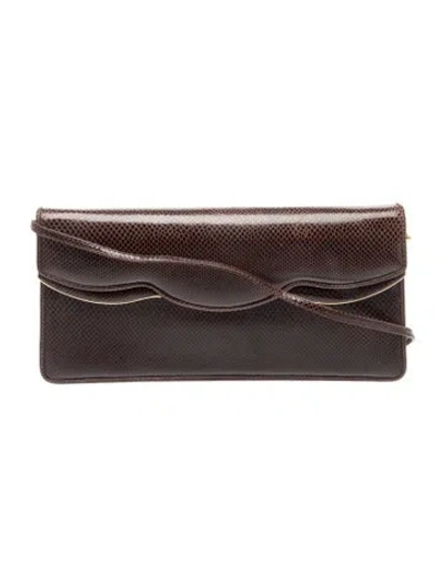 Pre-owned Judith Leiber Snakeskin Shoulder Bag Vintage In Brown