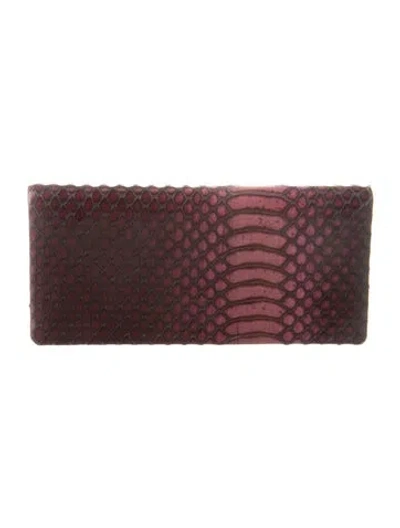 Pre-owned Judith Leiber Snakeskin Travel Compact Mirror In Purple