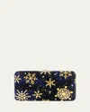 Judith Leiber Snow Day Rectangle Crystal Clutch Bag In Silver Jet Multi