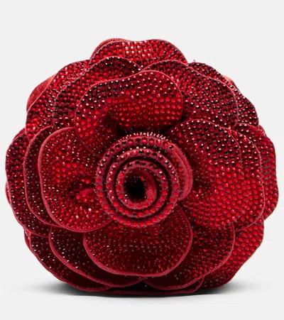 Judith Leiber Soft Rose Belle Crystal-embellished Clutch In Red