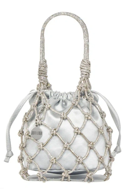 Judith Leiber Sparkle Net Clutch In Silver