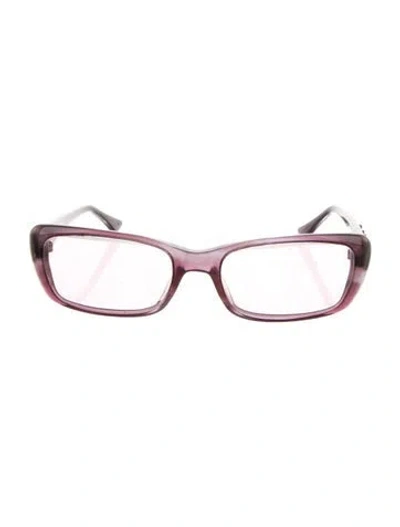 Pre-owned Judith Leiber Square Clear Sunglasses In Purple