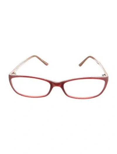 Pre-owned Judith Leiber Square Eyeglasses In Red