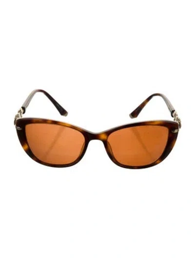 Pre-owned Judith Leiber Square Tinted Sunglasses In Brown