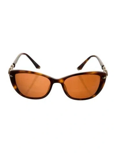 Pre-owned Judith Leiber Square Tinted Sunglasses In Brown