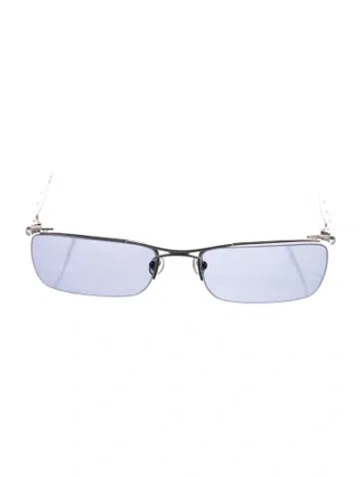 Pre-owned Judith Leiber Square Tinted Sunglasses In Silver