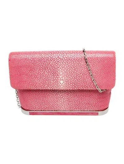 Pre-owned Judith Leiber Stingray Minaudière W/ Tags In Pink
