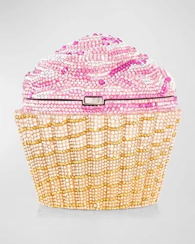 Judith Leiber Strawberry Cupcake Crystal Minaudiere In Multi