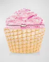 Judith Leiber Strawberry Cupcake Crystal Minaudiere In Gold Rose Multi