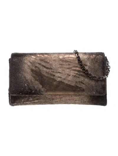 Pre-owned Judith Leiber Suede Clutch In Brown