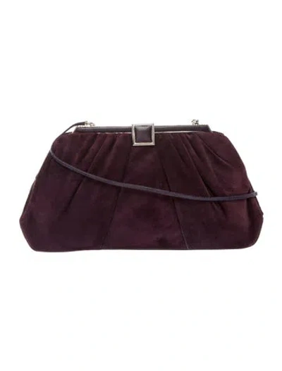 Pre-owned Judith Leiber Suede Clutch In Purple