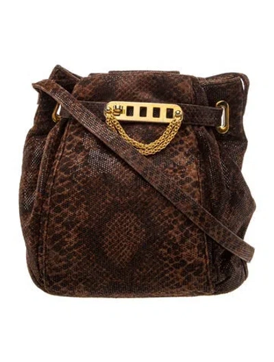 Pre-owned Judith Leiber Suede Messenger Bag In Brown