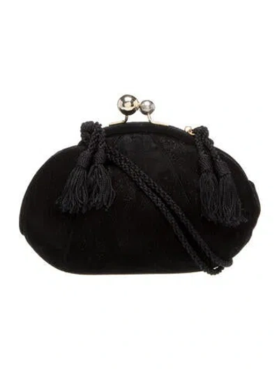 Pre-owned Judith Leiber Suede Shoulder Bag In Black