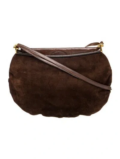 Pre-owned Judith Leiber Suede Shoulder Bag In Brown