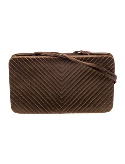 Pre-owned Judith Leiber Suede Shoulder Bag In Brown