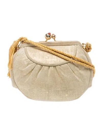 Pre-owned Judith Leiber Suede Shoulder Bag In Silver