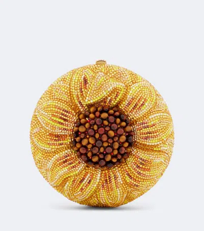 Judith Leiber Sunflower Soleil Embellished Clutch In Orange