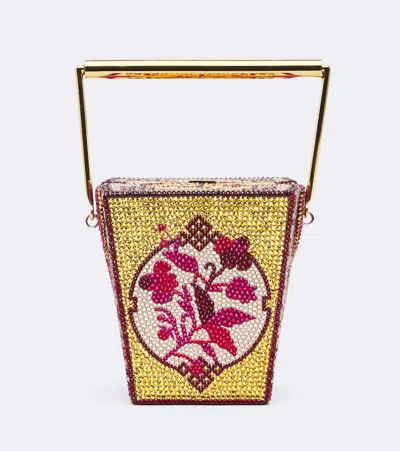 Judith Leiber Take Out Box Embellished Clutch In Silver Aurum Multi