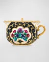 Judith Leiber Teacup Royal Tea Minaudiere In Champagne Jet Multi