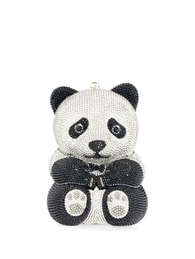 Judith Leiber Teddy Bear Ling Crystal-embellished Panda Mini Bag In White