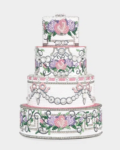 Judith Leiber Tie The Knot Tiered Cake Clutch Bag In Silver