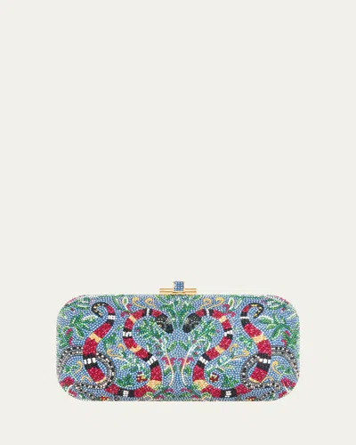 Judith Leiber Transformation Snake Long Slide Minaudiere In Champagne Denim Blue