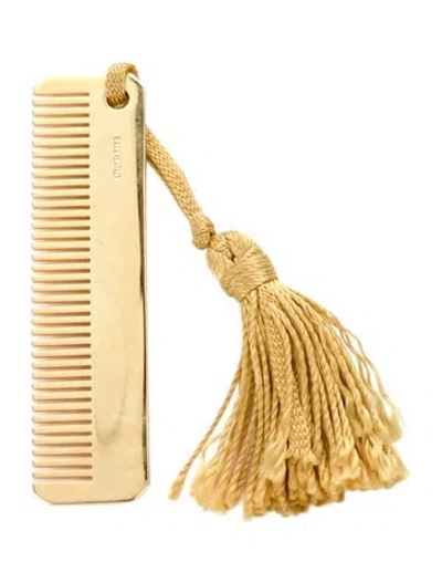 Pre-owned Judith Leiber Travel Comb In Gold