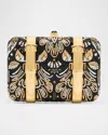 Judith Leiber Valise Voyage Crystal Clutch Bag In Champagne Jet Multi