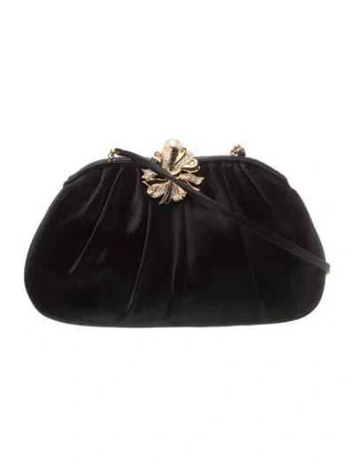 Pre-owned Judith Leiber Velvet Evening Bag In Black