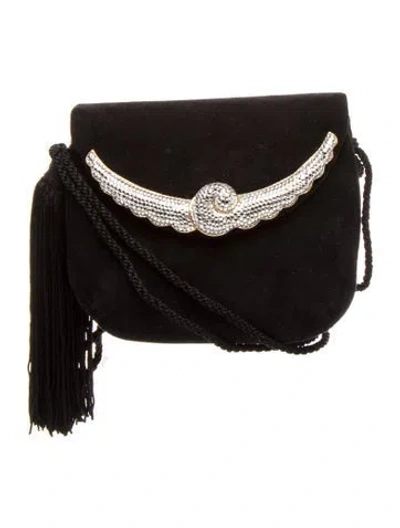 Pre-owned Judith Leiber Velvet Evening Bag In Black