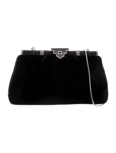Pre-owned Judith Leiber Velvet Evening Bag In Black