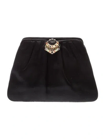 Pre-owned Judith Leiber Velvet Evening Bag In Black