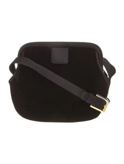 Pre-owned Judith Leiber Velvet Shoulder Bag In Black