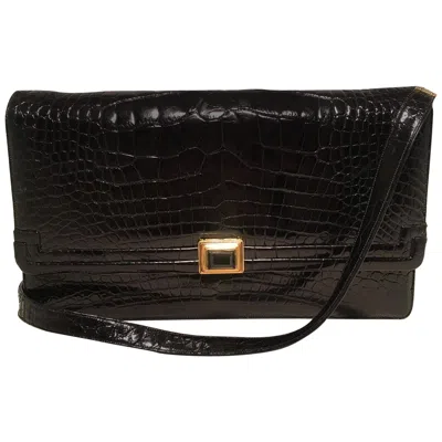 Pre-owned Judith Leiber Vintage Black Alligator Shoulder Bag Clutch