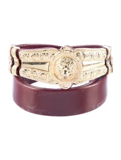 Pre-owned Judith Leiber Vintage Leather Belt In Burgundy