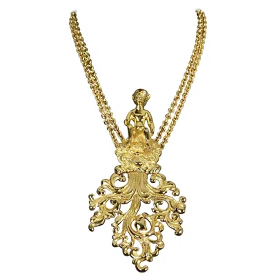 Pre-owned Judith Leiber Vintage Massive  Monkey Necklace In Sand