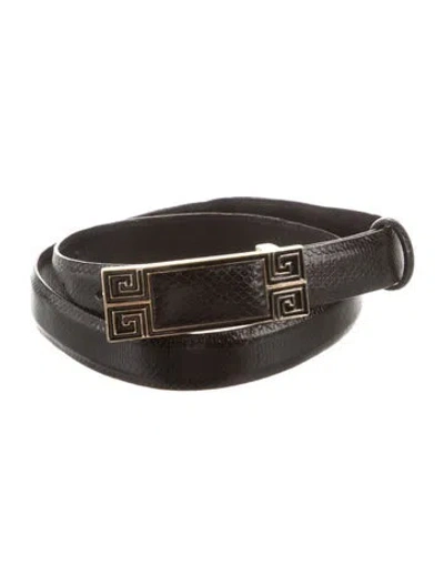 Pre-owned Judith Leiber Vintage Skinny Belt In Black