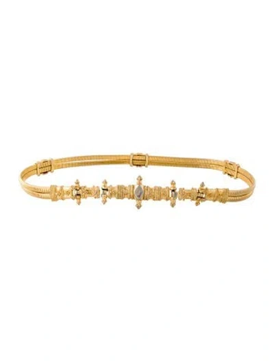Pre-owned Judith Leiber Vintage Skinny Waist Belt In Gold