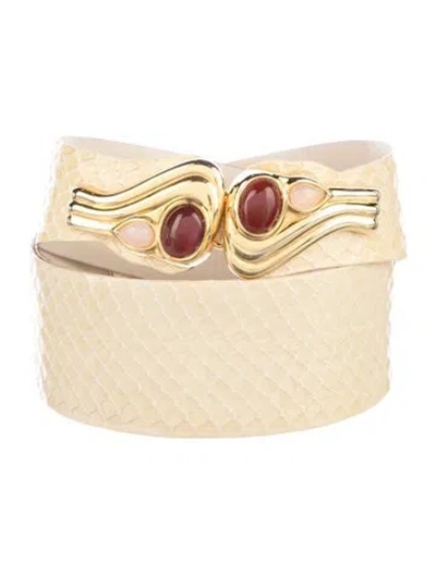 Pre-owned Judith Leiber Vintage Snakeskin Belt In Neutrals