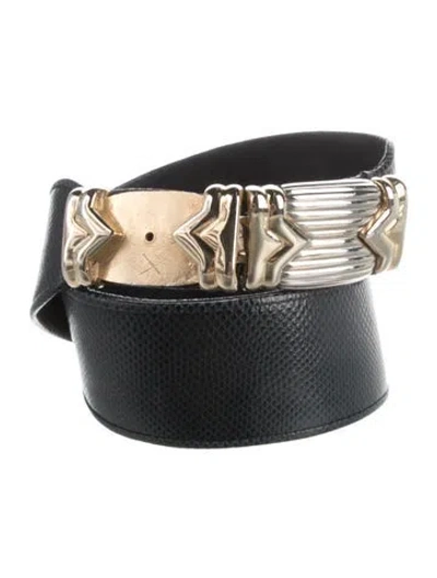 Pre-owned Judith Leiber Water Snake Waist Belt In Blue