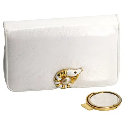 Pre-owned Judith Leiber White Leather Clutch