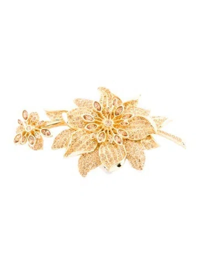 Pre-owned Judith Leiber Wide Metal Belt In Gold